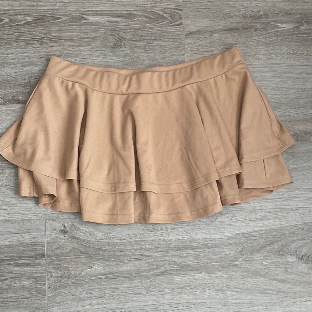 Avidlove Women’s Tan Brown Pleated Mini Skirt